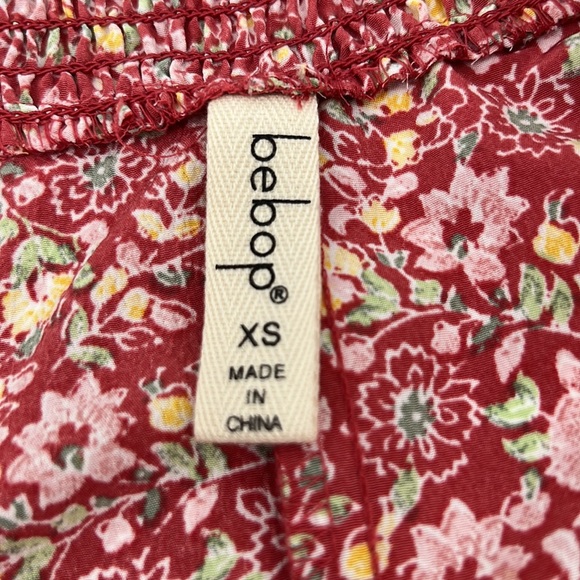 Bebop NWT Floral Peasant Style Mini Dress Sz. XS - Picture 4 of 11